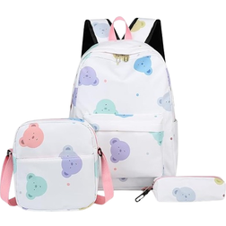 Arvalolet Cartoon Backpack 3 Pcs - White
