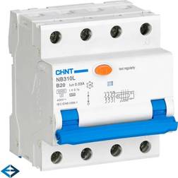 Chint Kombinationsbrytare RCBO 3P N B Karakteristik 20A 30mA 6kA