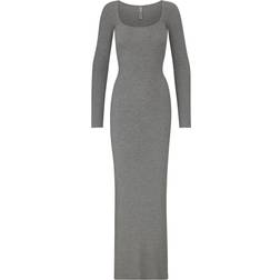 SKIMS Soft Lounge Long Sleeve Dress - Heather Grey