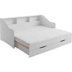 Relita Functional Extendable Bed with 2 Drawers & Shelf 37.4x81.1"