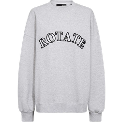 ROTATE Birger Christensen Sweat Logo Crewneck - Light Gray Melange