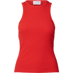 Selected Rib Tank Top - Flame Scarlet