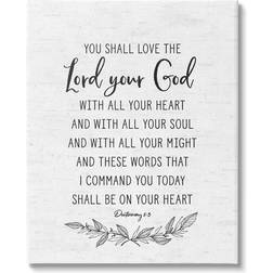 Stupell Rustic Religious Scripture Verse Grain White Wall Decor 24x30"