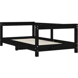 vidaXL Sängram För Barnsäng Massiv Furu 76x147.5cm
