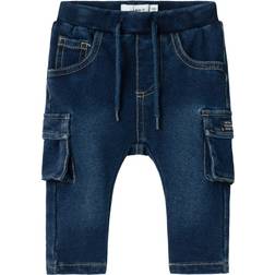 Name It Dark Blue Denim Ben Bag Sweat Cargo Jeans Noos 68