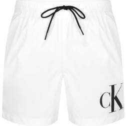 Calvin Klein CK Monogram Drawstring Swim Shorts - Pvh Classic White