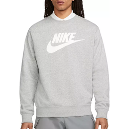 Nike Men's Sportswear Club Fleece Graphic Crew - Dark Grey Heather