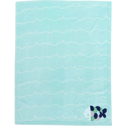 Lambs & Ivy Baby Nautical Fish Luxury Coral Fleece Blanket