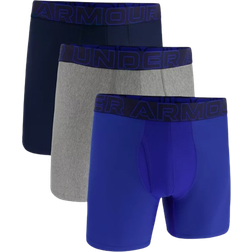 Under Armour Men’s Performance Tech 6" Boxer 3-pack - Royal/Steel Full Heather