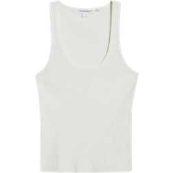 Good American Lightweight Ribbed Cotton Tank - Cloud White