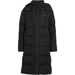 Calvin Klein Long Hooded Puffer Coat - Black