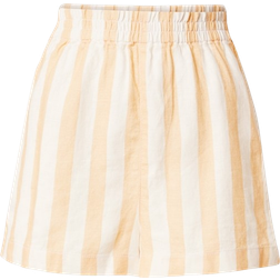 Topshop Striped Pull-on Linen Shorts - Orange