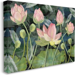 Stupell Lotus And Lily Pad Pond Pink /Green Wall Decor 16x20"