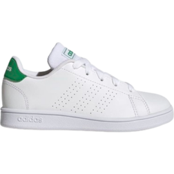 adidas Kid's Advantage Lifestyle Court Lace - Cloud White/Green/Core Black