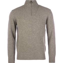 Barbour Essential Lambswool Half Zip Jumper - Dark Stone