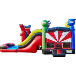 JumpOrange Ninja Warrior Bounce House with Slide Combo