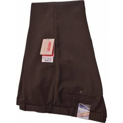 Meyer Stretch Waist Cavalry Twill Formal Trouser - Brown