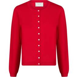 Neo Noir Jilla Heavy Knit Cardigan - Red