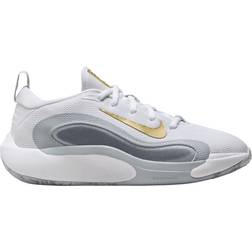 Nike IsoFly GS - White/Cool Grey/Wolf Grey/Metallic Gold Star