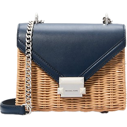 Michael Kors Whitney Small Wicker Shoulder Bag - Navy