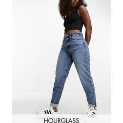 ASOS DESIGN Hourglass – Locker geschnittene Mom-Jeans in Mittelblau