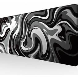 Large Gaming Mouse Pad Black Pad Liquid Wave Desk Mat