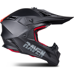 Raven Aspire Evo Crosshjälm Mattsvart-Röd Vuxen