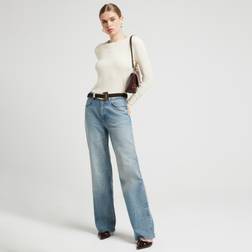 River Island Women's Fine Knit Long Sleeve Top - Cream