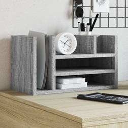 vidaXL For desk Gray Sonoma Book Shelf 25cm