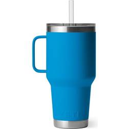 Yeti Rambler with Straw Lid Big Wave Blue Travel Mug 35fl oz