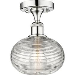 Innovations Lighting Ithaca Polished Chrome/Clear Ceiling Flush Light 8"