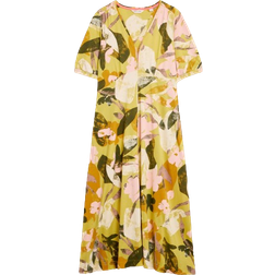 White Stuff Megan Jersey Printed Dress - Yellow