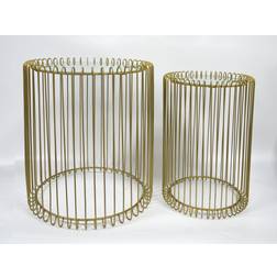 Spot on Dealz Round End Cage Gold Nesting Table 41cm 2pcs