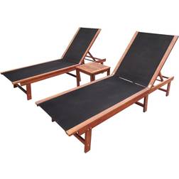 vidaXL Sun Loungers 2 Pcs with Table Acacia Wood