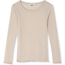Mads Nørgaard Pointella Troja LS T-shirt - Oatmeal Melange
