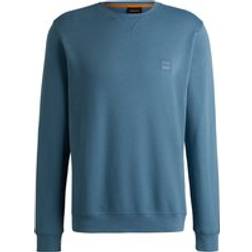 BOSS Cotton Terry Sweatshirt with Logo Patch - Petrol