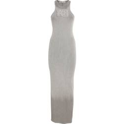 Alexander Wang Distressed Edge Maxi Dress - Light Grey