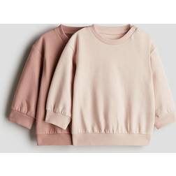 H&M Cotton Sweatshirts 2-pack - Dusty Pink/Light Pink (0764758047)