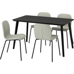 IKEA Lisabo/Karlpetter Black Bordsgrupp 78x140cm 5st