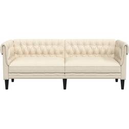 vidaXL Chesterfield Cream Sofa 201.5cm 3 Seater