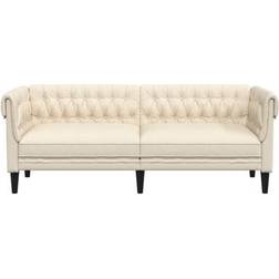 vidaXL Chesterfield Cream Sofa 201.5cm 3 personers