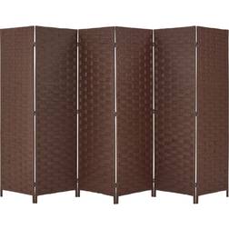 YODOLLA 6-Panel Brown Room Divider 102x72"