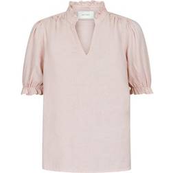 Neo Noir Odesa Linen Blouse - Rose Smoke