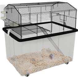 Pawhut Two-Tier Hamster Cage with Wheels 57x43x57cm