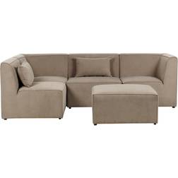 Beliani Modern Corduroy Taupe Canapé 250cm 5pcs Canapé 4 Places