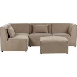 Beliani Modern Corduroy Taupe Soffa 250cm 5st 4-sits
