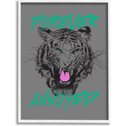 Stupell Forever Annoyed Tiger Single Picture White Framed Art 11x14"