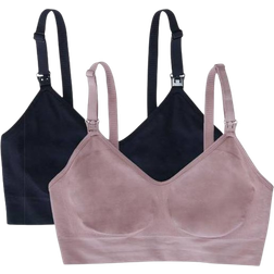 Ingrid+Isabel Nursing Pumping Bra 2-pack Black/Mauve