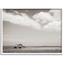 Stupell Clouds Over Barn Pasture White Framed Art 20x16"