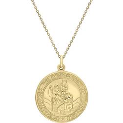 C. W. Sellors Large Circular Saint Christopher Necklace - Gold